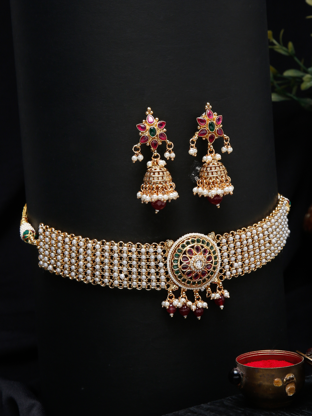 YouBella Jewellery Celebrity Inspired Gold Plated Necklace Jewellery Set for Girls and Women